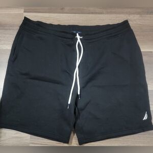 Nautica Black Athletic Shorts with Elastic Waistband and Drawstring